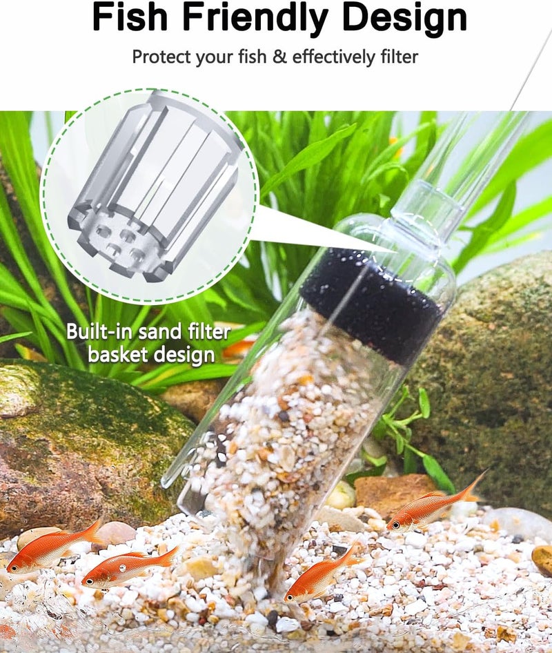 AQQA Aquarium Gravel Cleaner, 4-in-1 Upgrade Suction Power Manual Fish Tank Gravel Vacuum Cleaner Tools for Aquarium Water Changer with Water Flow Adjustment Use for Fish Tank Cleaning Gravel Sand - Image 4